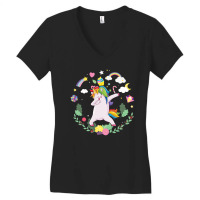 Rainbow Awesome Unicorn Women's V-neck T-shirt | Artistshot