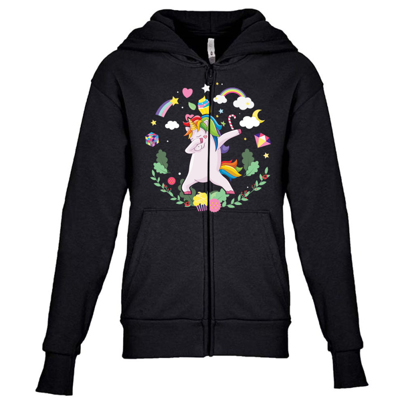 Rainbow Awesome Unicorn Youth Zipper Hoodie by dioginger79 | Artistshot