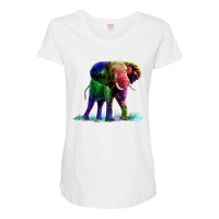 Rainbow Elephant Maternity Scoop Neck T-shirt | Artistshot