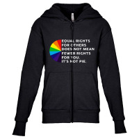 Rainbow Equal Rights For Others White Youth Zipper Hoodie | Artistshot