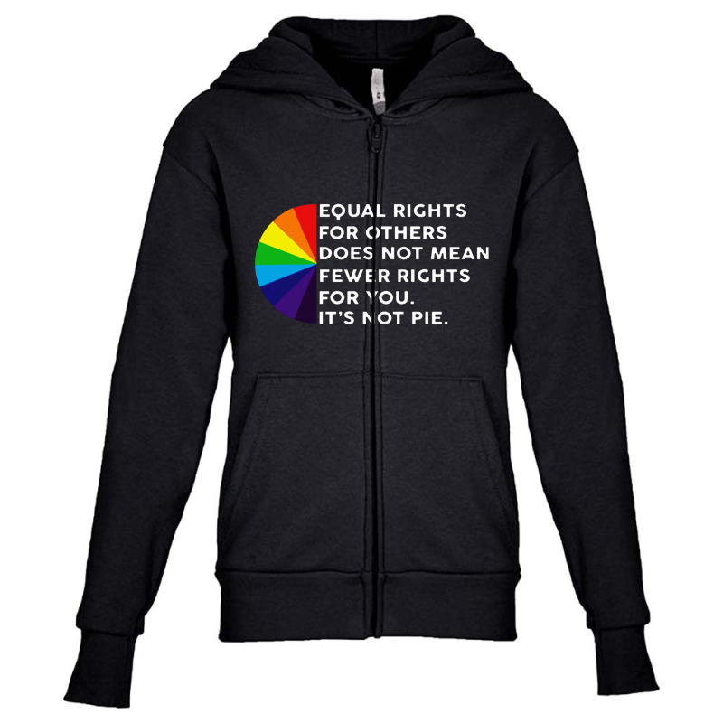 Rainbow Equal Rights For Others White Youth Zipper Hoodie by dioginger79 | Artistshot