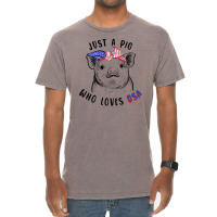 Just A Pig Who Loves Usa Vintage T-shirt | Artistshot