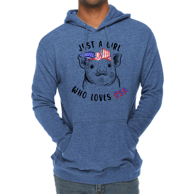 Just A Girl Who Loves Usa Lightweight Hoodie by autlu2024 | Artistshot