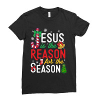 Jesus Is The Reason For Christmas Christian Xmas Stocking Ladies Fitted T-shirt | Artistshot