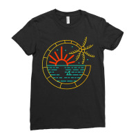 Island Vibes Are Good Vibes Sunset Palm Tree T Shirt Ladies Fitted T-shirt | Artistshot