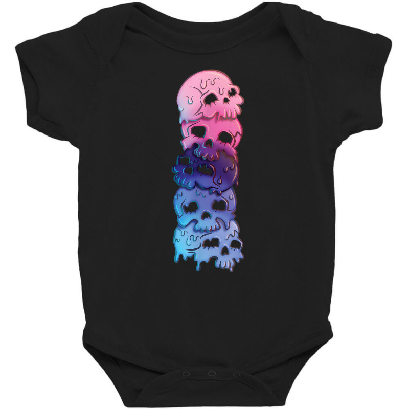 Omnisexual Pride Flag Goth Skulls T Shirt Baby Bodysuit by renelonganecker | Artistshot