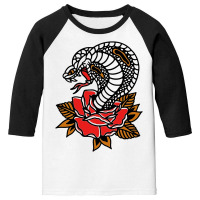 The King Cobra Snake And Rose Youth 3/4 Sleeve | Artistshot