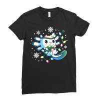 Axolotl Wrapped Up In Christmas Lights Funny Xmas 446 Ladies Fitted T-shirt | Artistshot