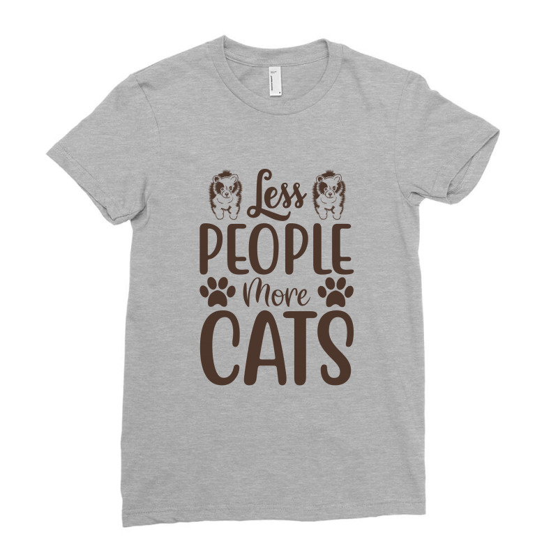 Less People More Cats Ladies Fitted T-Shirt by Chiks | Artistshot