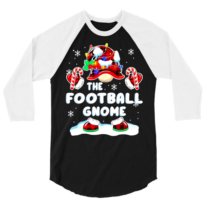 Football Football Gnome Red Plaid Gnomies Matching Family Christmas 97 3/4 Sleeve Shirt by circularflap | Artistshot