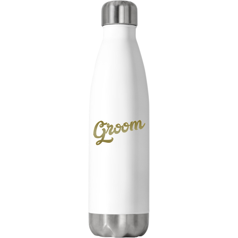 Best Groom Shirt Wedding Party & Bachelor Party, Faux Gold Stainless Steel Water Bottle | Artistshot