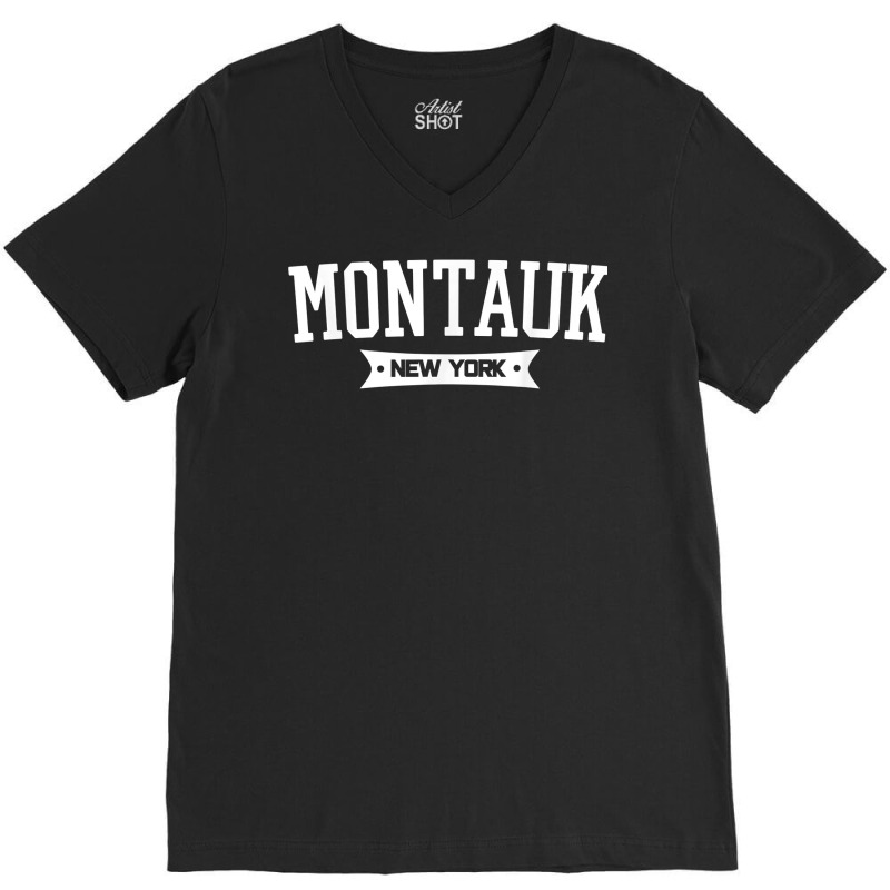 Montauk Ny Gifts For Long Island Lovers New York Beaches T Shirt V-Neck Tee by kalellwhistlehunt | Artistshot