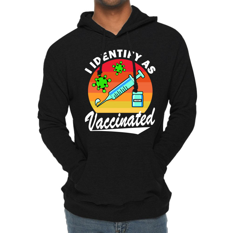 I Identify As Vaccinated Nurse Retro Vintage Lightweight Hoodie | Artistshot