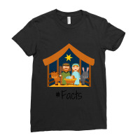 Kids Christmas Nativity Scene Manger Baby Jesus Mary Christian Ladies Fitted T-shirt | Artistshot