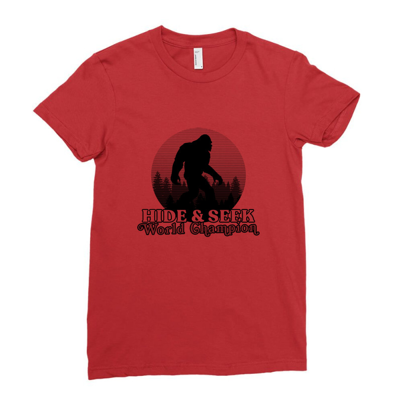 Retro Bigfoot Hide & Seek World Champion Ladies Fitted T-Shirt by qulonuhun | Artistshot