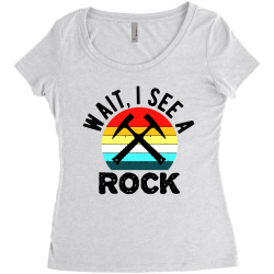 wait i see a rock Women's Triblend Scoop T-shirt | Artistshot