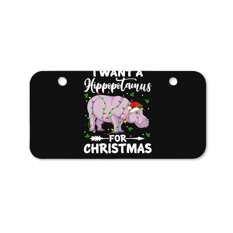 Hippopotamus I Want A Hippopotamus For Christmas Lights Hippo Xmas Paj Bicycle License Plate | Artistshot