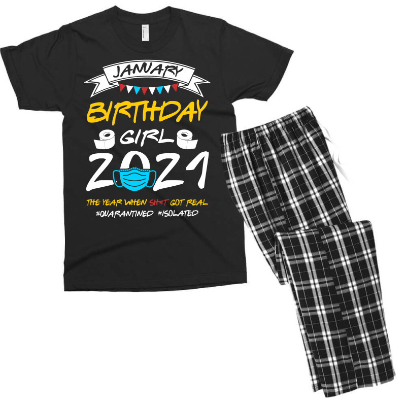 January Birthday Girl 2021 Isolated Men's T-shirt Pajama Set by TwinkleRed.com | Artistshot