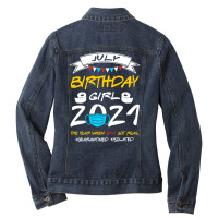 July Birthday Girl 2021 Isolated Ladies Denim Jacket | Artistshot