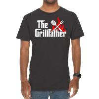 Mens Funny The Grillfather Cookout And Mobster Movie Parody Combo T Sh Vintage T-shirt | Artistshot