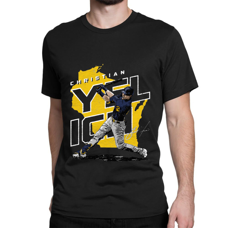  500 LEVEL Christian Yelich Shirt - Christian Yelich Player Map  : Sports & Outdoors