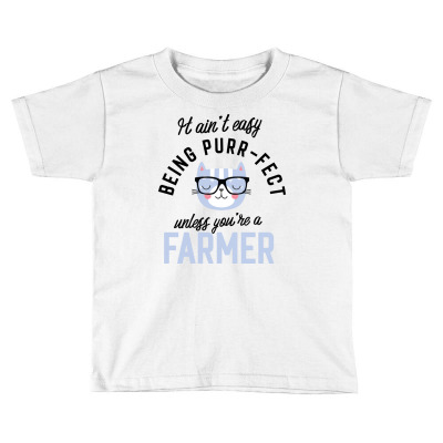 Farmer Cat Gifts For Cat Lovers   It Ain't Easy Being Purr Fect Toddler T-shirt Designed By Nisart