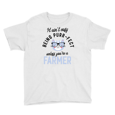 Farmer Cat Gifts For Cat Lovers   It Ain't Easy Being Purr Fect Youth Tee Designed By Nisart