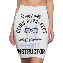 flight instructor cat gifts for cat lovers   it ain't easy being purr Pencil Skirts | Artistshot