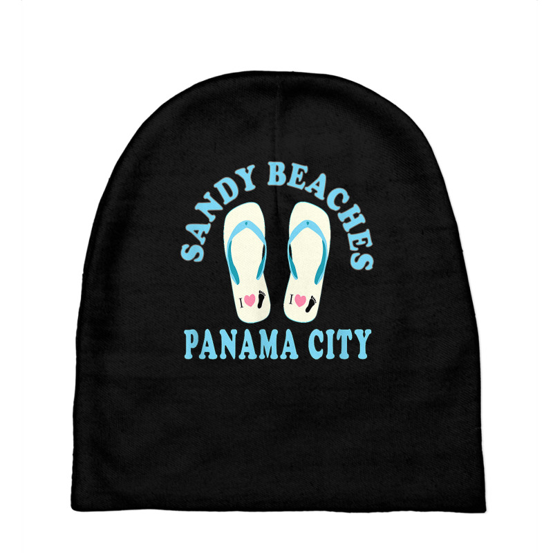 Panama City Vacation Sandy Beaches I Heart Flip Flops T Shirt Baby Beanies by dequariusgoblirsch | Artistshot