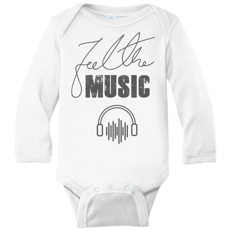 Feel The Music Long Sleeve Baby Bodysuit by Şenay | Artistshot