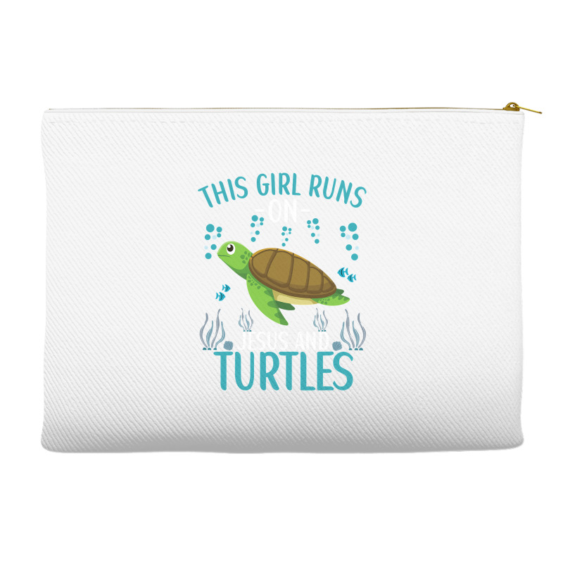 This Girl Runs On Jesus And Turtles Cute Sea Turtle Quote Accessory ...