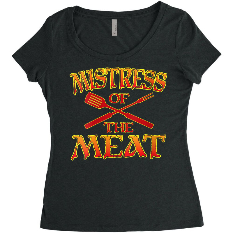 Womens Women's Funny Barbecue Outfit Seductive Grill Dominatrix V Neck Women's Triblend Scoop T-shirt by renelonganecker | Artistshot