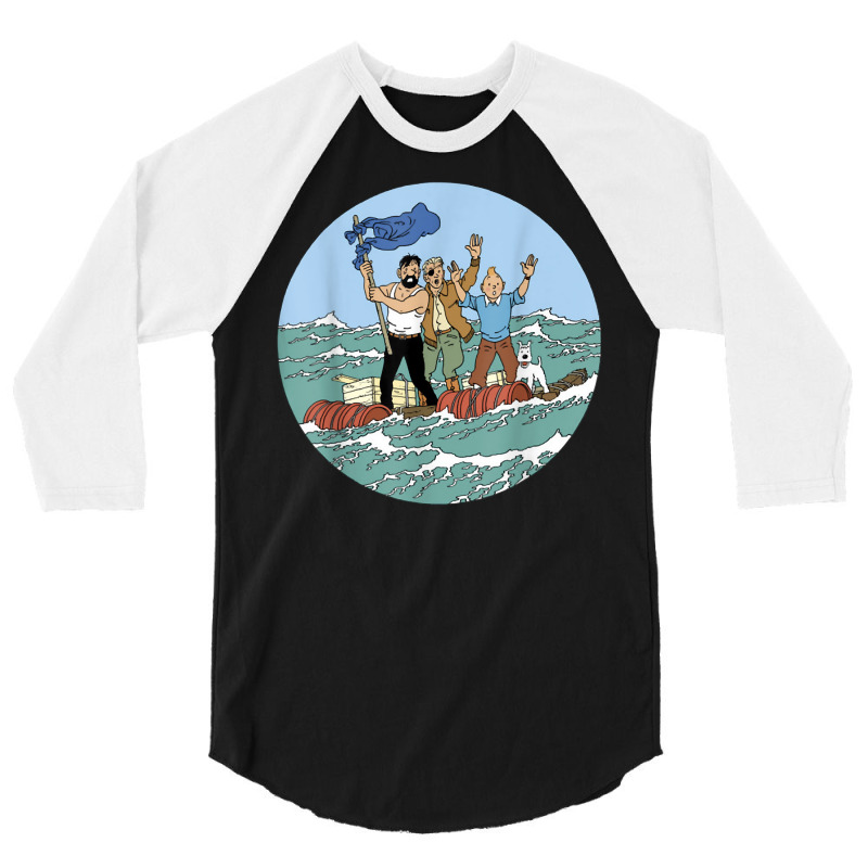 Tin Tin Sea Adventure With Captain Haddock T Shirt 3/4 Sleeve Shirt | Artistshot