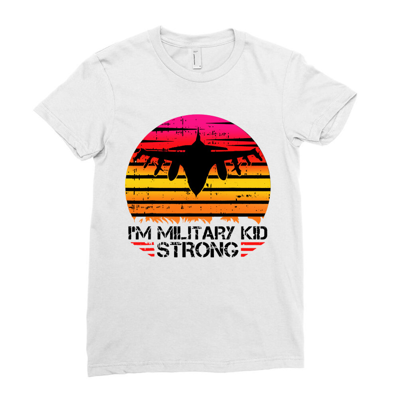 I Am Military Kid Strong Month Ladies Fitted T-Shirt by jurdex Tees | Artistshot