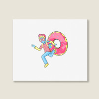 Just Run Because Love Donut Landscape Canvas Print | Artistshot