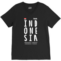 76th Indonesia Independence Day 17th Of August 2021 Premium T Shirt V-neck Tee | Artistshot