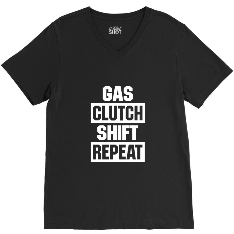 Gas Clutch Shift Repeat V-neck Tee | Artistshot