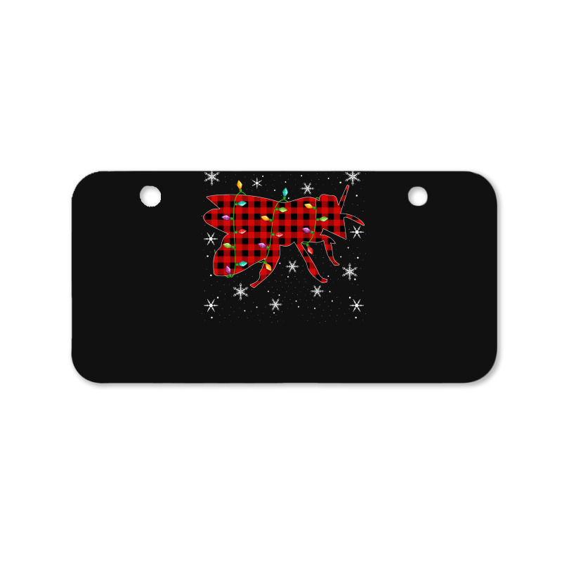 Bee Xmas Matching Family Buffalo Plaid Bee Christmas Pajama 615 Bicycle License Plate | Artistshot