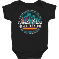 Retro Santa Cruz California Sandy Beaches Breaking Waves Pullover Hood Baby Bodysuit | Artistshot