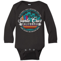 Retro Santa Cruz California Sandy Beaches Breaking Waves Pullover Hood Long Sleeve Baby Bodysuit | Artistshot