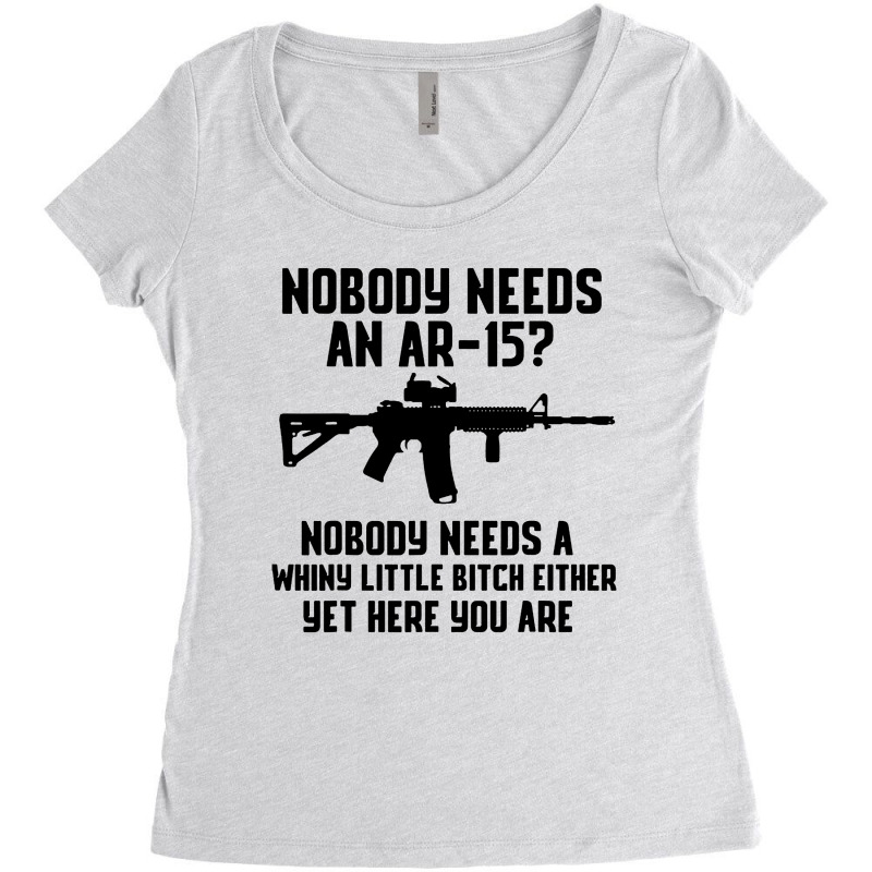 Nobody Needs An Ar-15 Women's Triblend Scoop T-shirt by jurdex Tees | Artistshot