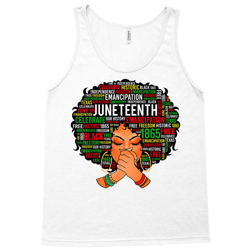 Juneteenth Independence Day Afro Word Art Black Girl Women T Shirt Tank Top by dequariusgoblirsch | Artistshot