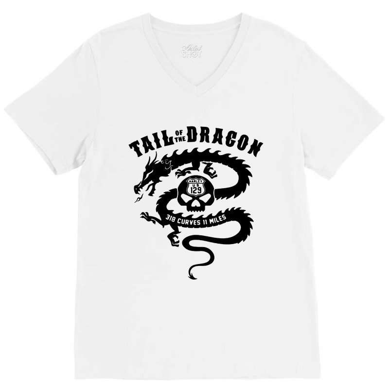 Tail Of The Dragon V-neck Tee | Artistshot