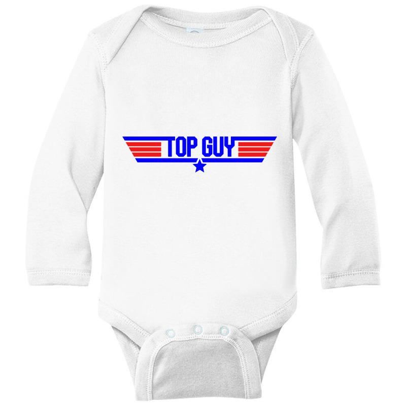 Top Guy   Top Gun Parody Long Sleeve Baby Bodysuit | Artistshot