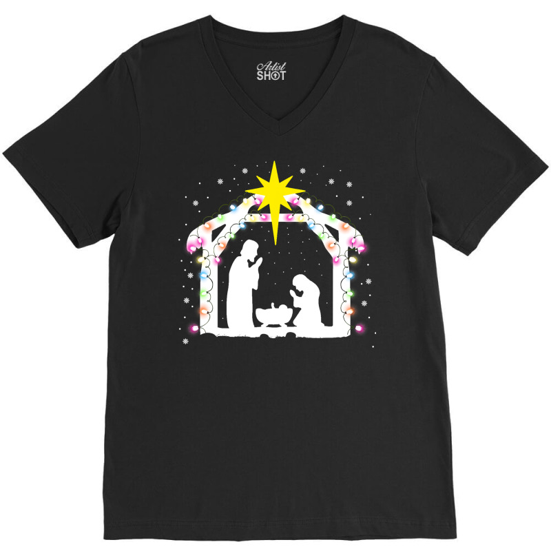 Christian Christian Merry Christmas Xmas Jesus Nativity 31 Bibble Jesu V-Neck Tee by circularflap | Artistshot