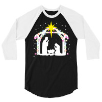 Christian Christian Merry Christmas Xmas Jesus Nativity 31 Bibble Jesu 3/4 Sleeve Shirt | Artistshot