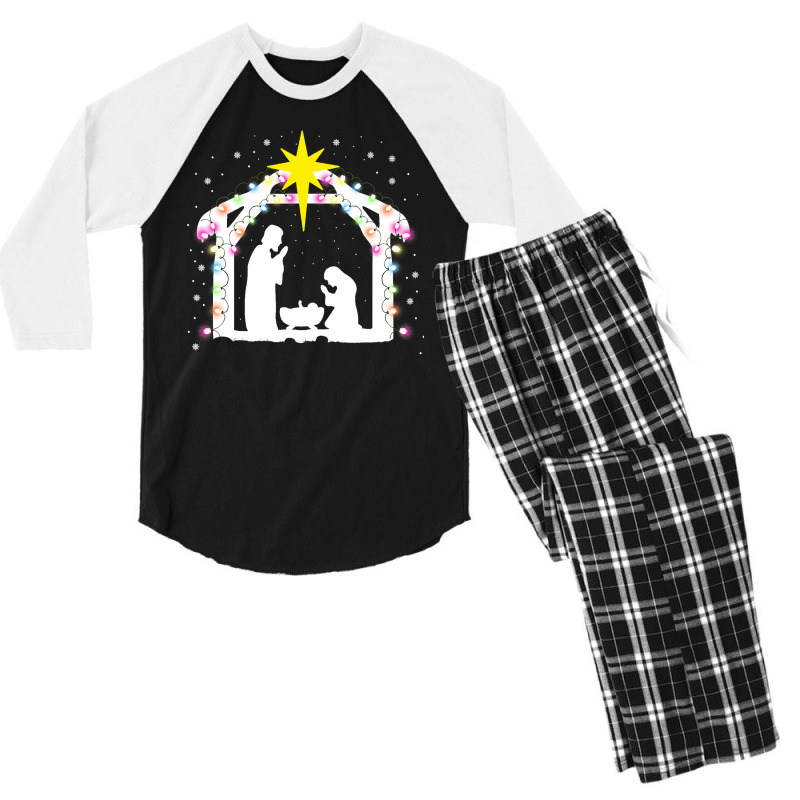 Christian Christian Merry Christmas Xmas Jesus Nativity 31 Bibble Jesu Men's 3/4 Sleeve Pajama Set by circularflap | Artistshot