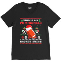 Football This Is My Christmas Tackle Christmas American Football 414 V-neck Tee | Artistshot