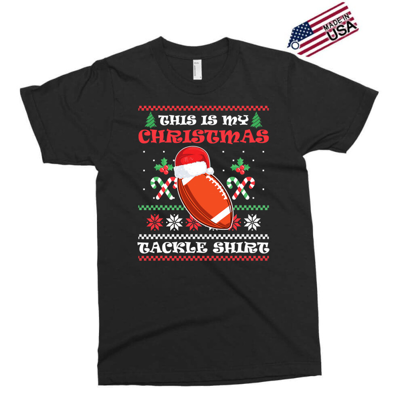 Football This Is My Christmas Tackle Christmas American Football 414 Exclusive T-shirt by circularflap | Artistshot