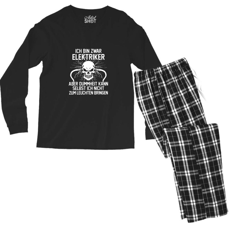 Ich Bin Zwar Elektriker Spruch Manner Men's Long Sleeve Pajama Set by netintern | Artistshot